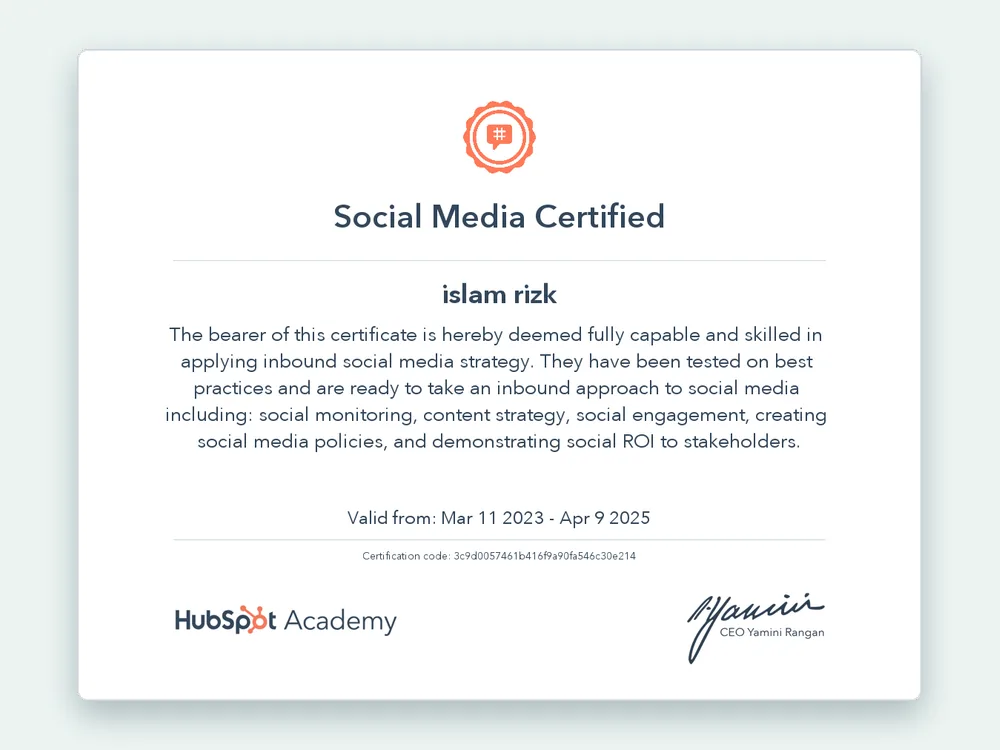 Social Media Certified — HubSpot Academy