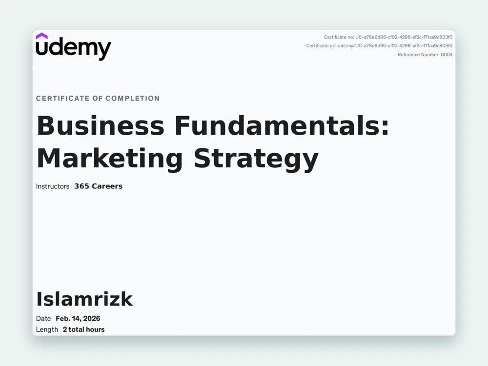 Business Fundamentals: Marketing Strategy — Udemy